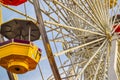 The roller coaster at the amusement park on the Santa Monica Pier in Santa Monica, California Royalty Free Stock Photo